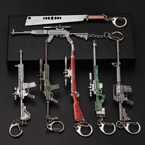 1pc toy gun keychain - keychain,, alloy